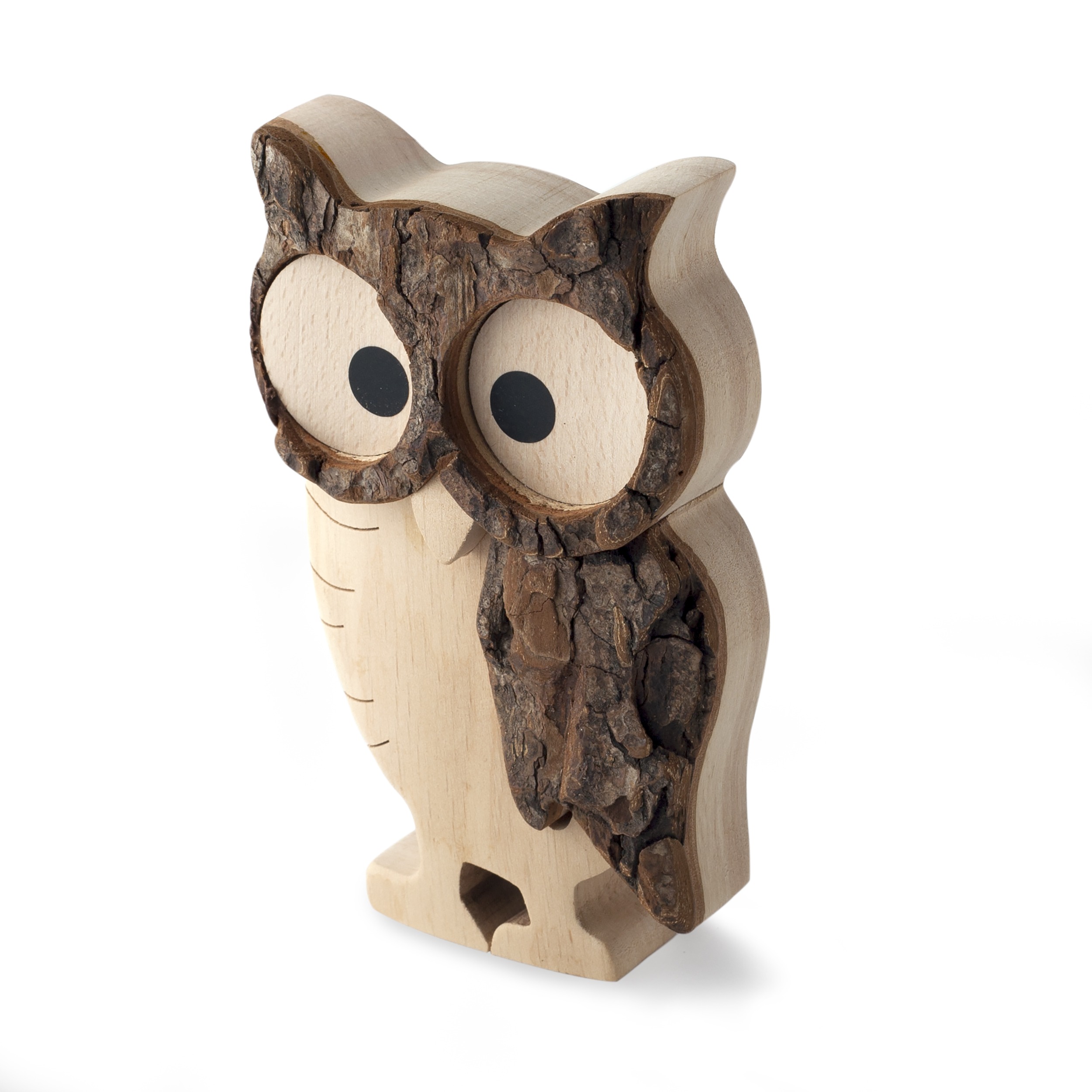 Rustic Wooden Owl Figurine Forest Decor