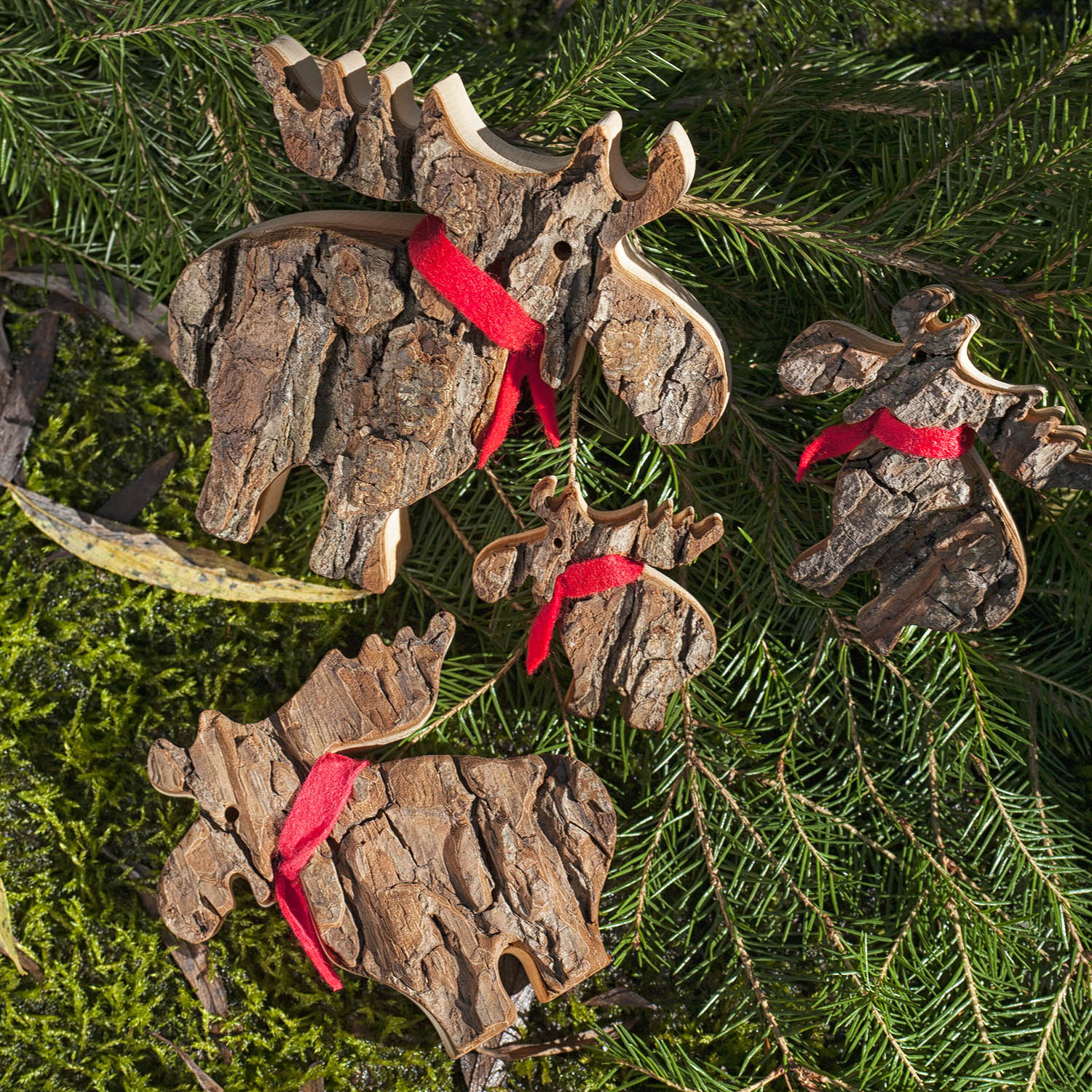 Wooden Moose Figurine with For Cabin Decor Forest Decor