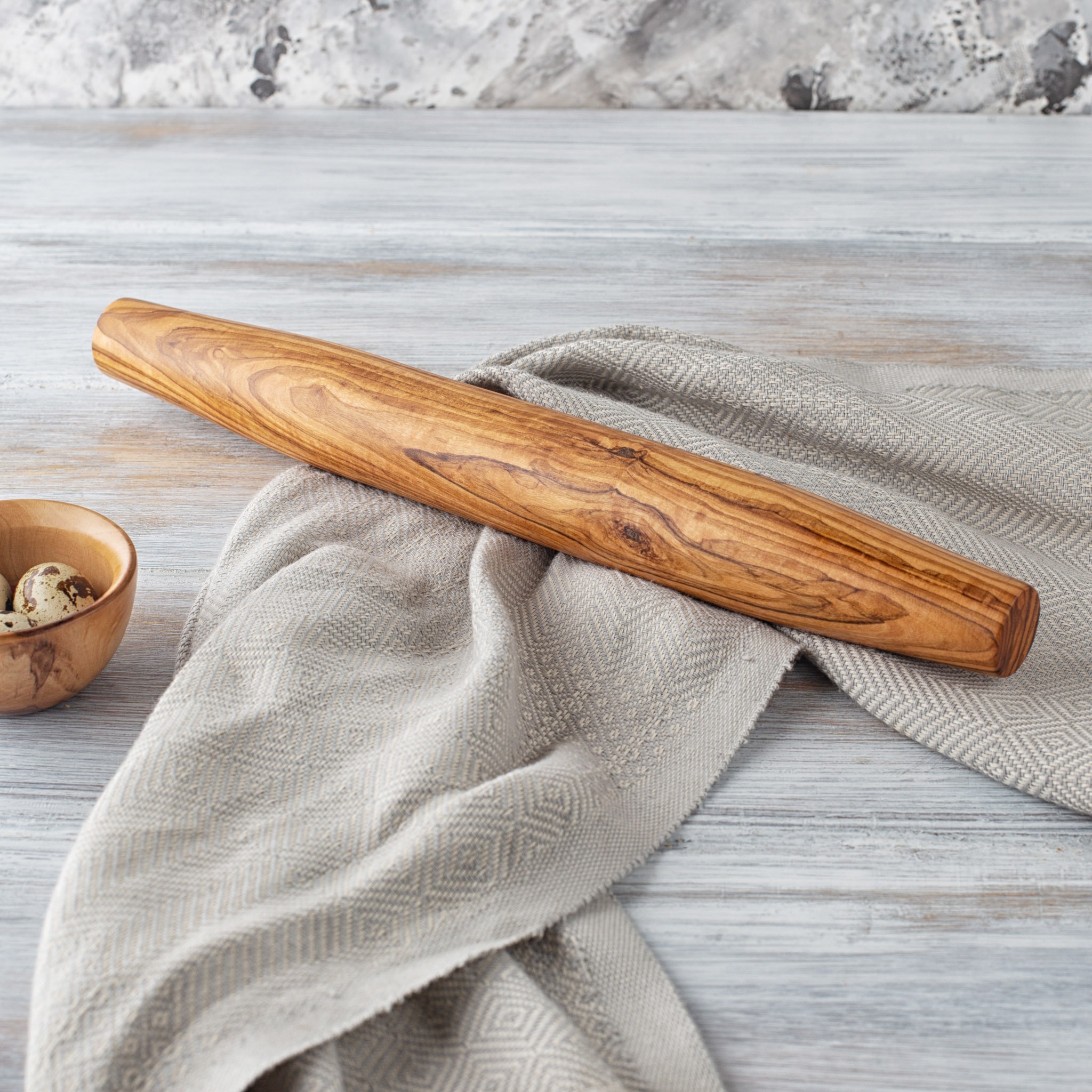 Olive Wood Rolling Pin (French Style) Forest Decor