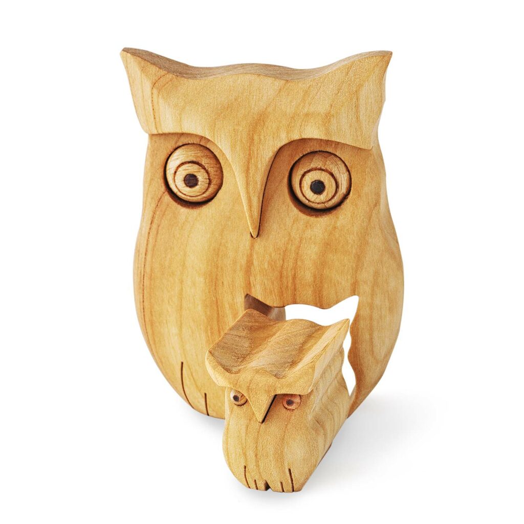 Handmade Wooden Owl Figurine For Home Decor Forest Decor