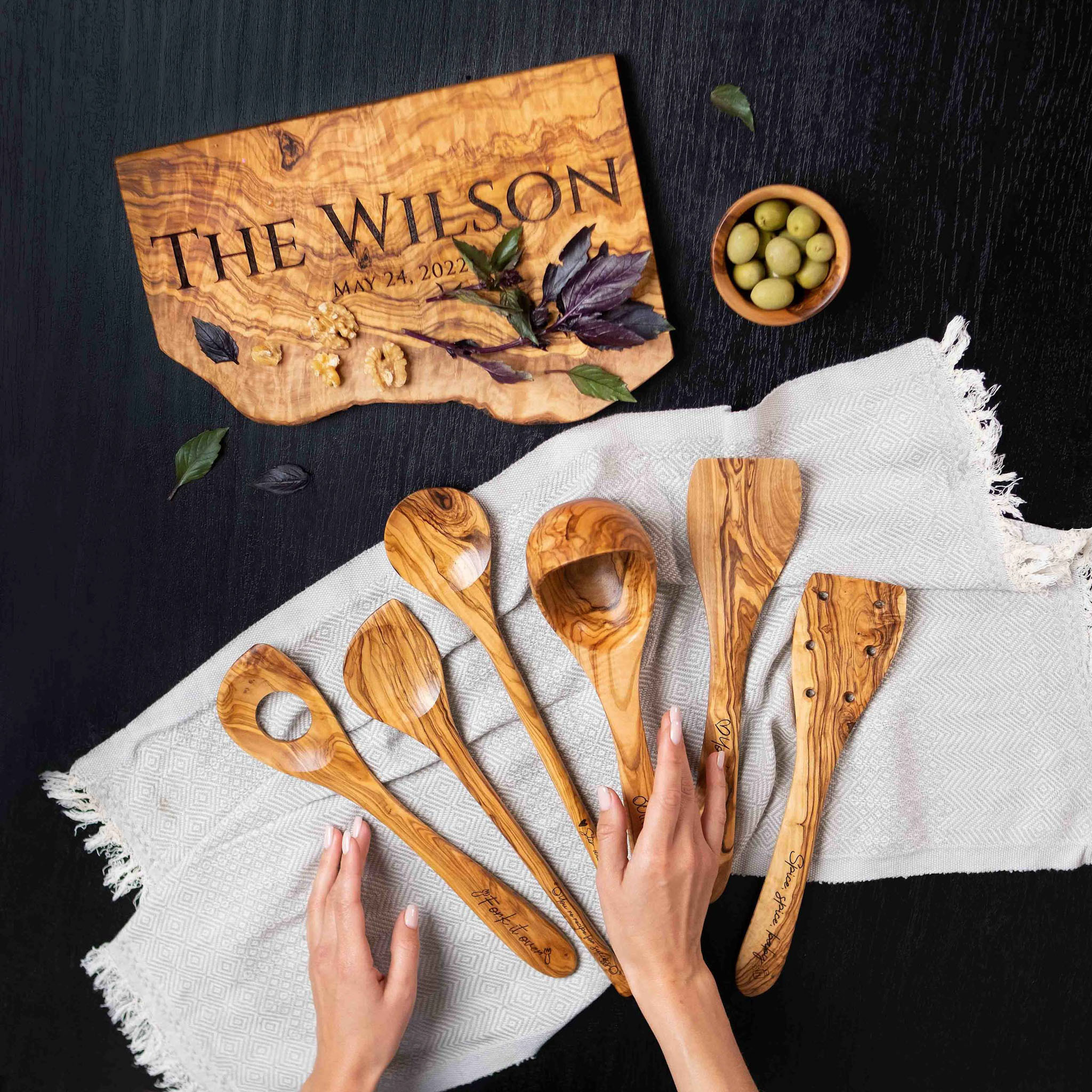 Wholesale Olive Wood Cutting Boards, Utensils & Coasters Forest Decor
