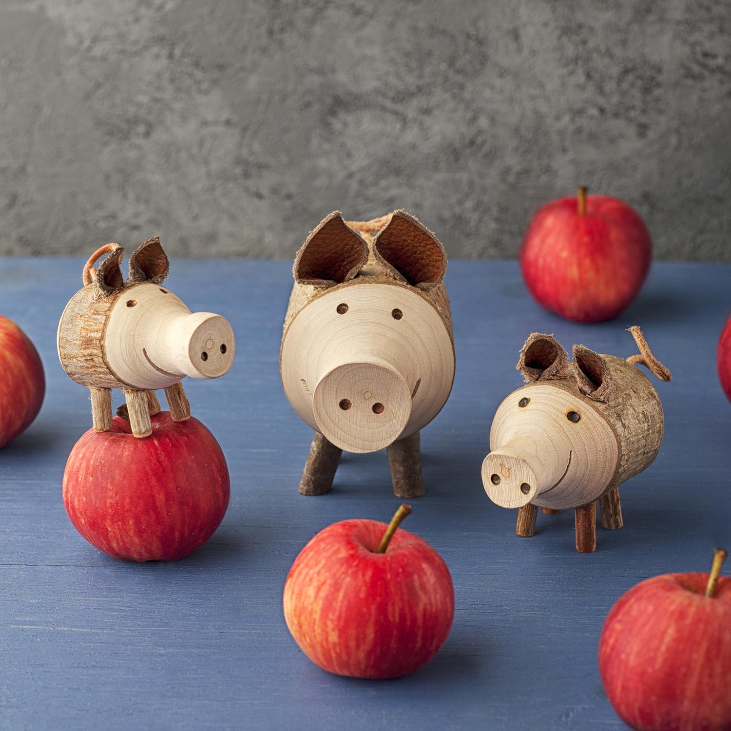 Handmade Wooden Pig Figurine For Home Decor Forest Decor