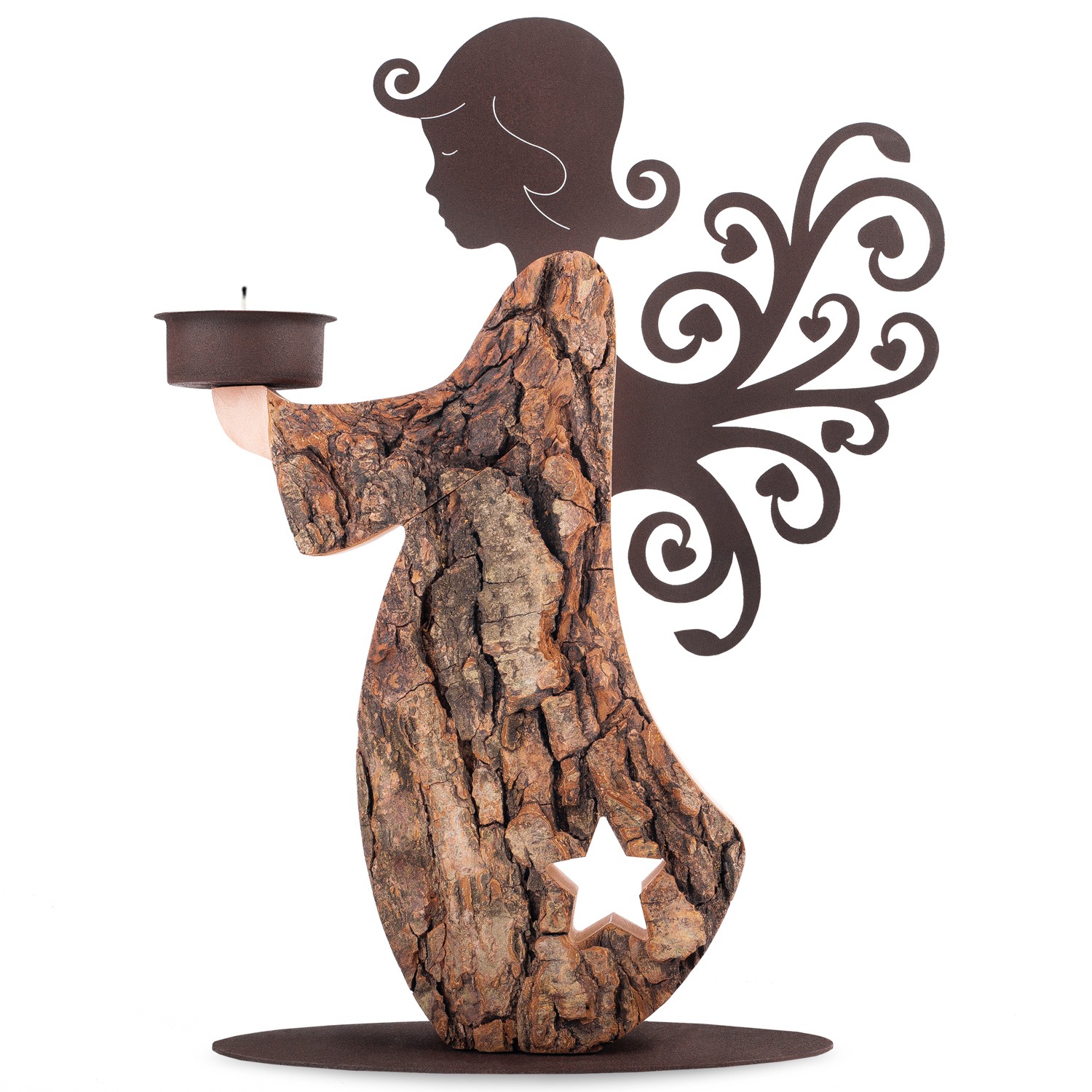 Angel Tealight Candle Holder Forest Decor