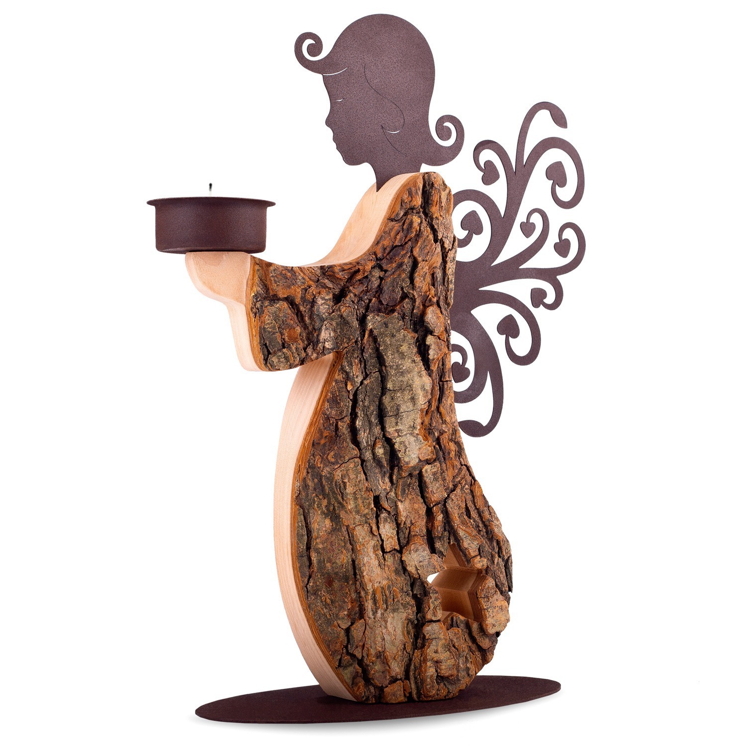 Angel Tealight Candle Holder Forest Decor