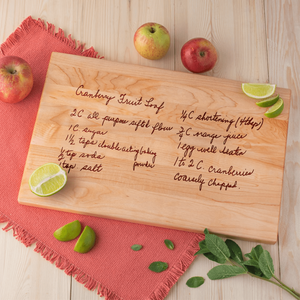 Handwritten Recipe Cutting Board Engrave Recipe