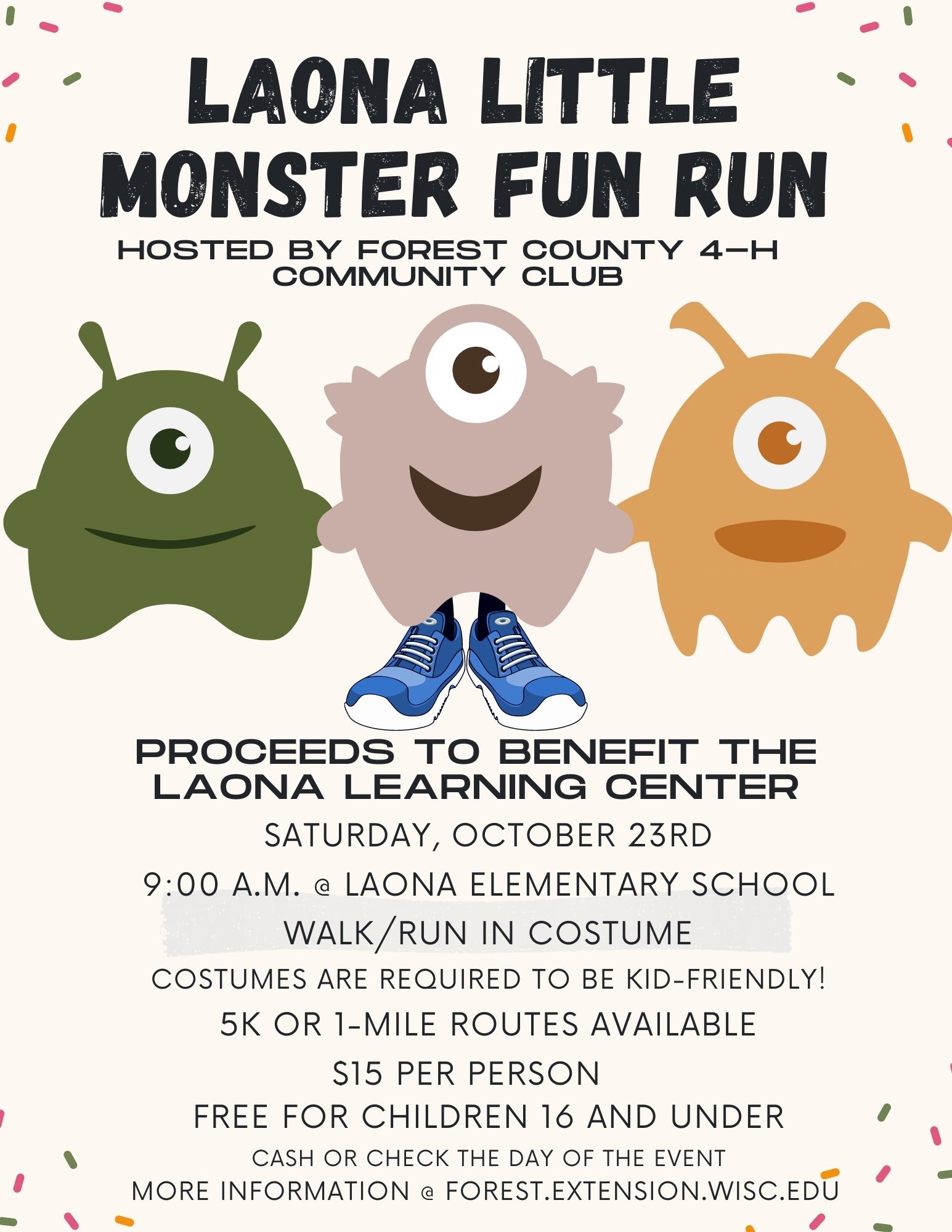 Laona Little Monster Fun Run Extension Forest County