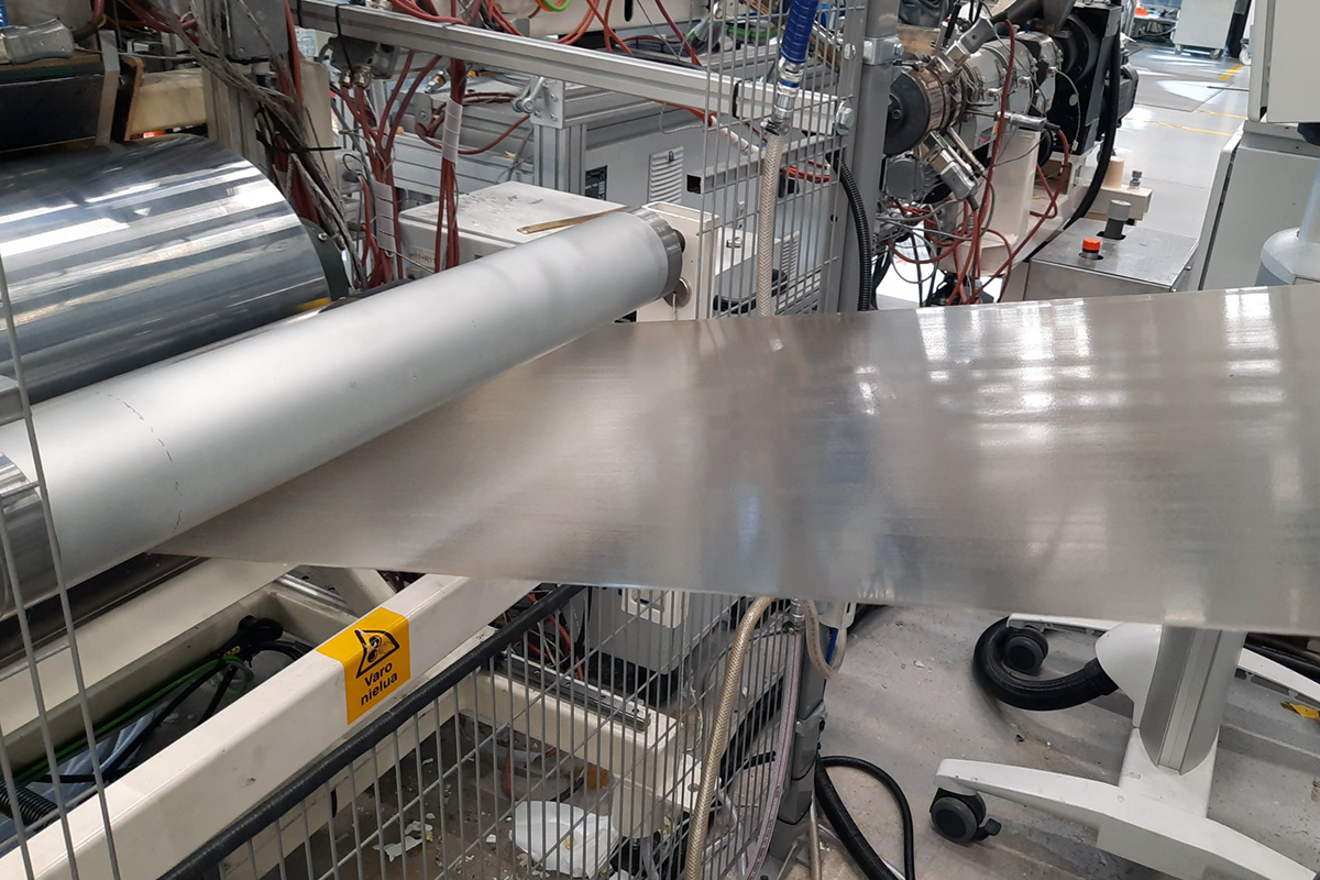 Plastic film for food packaging made of cellulose and fatty acids