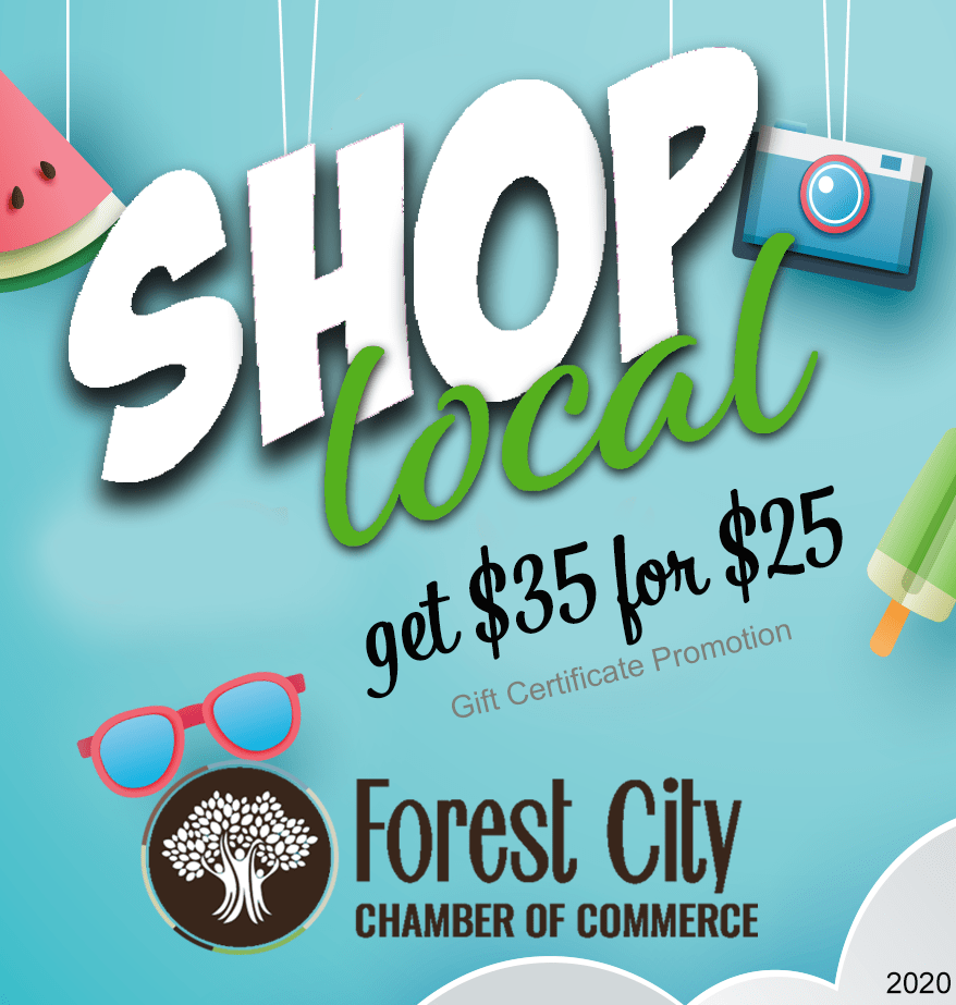 Shop Local Gift Certificate Promotion Forest City, Iowa