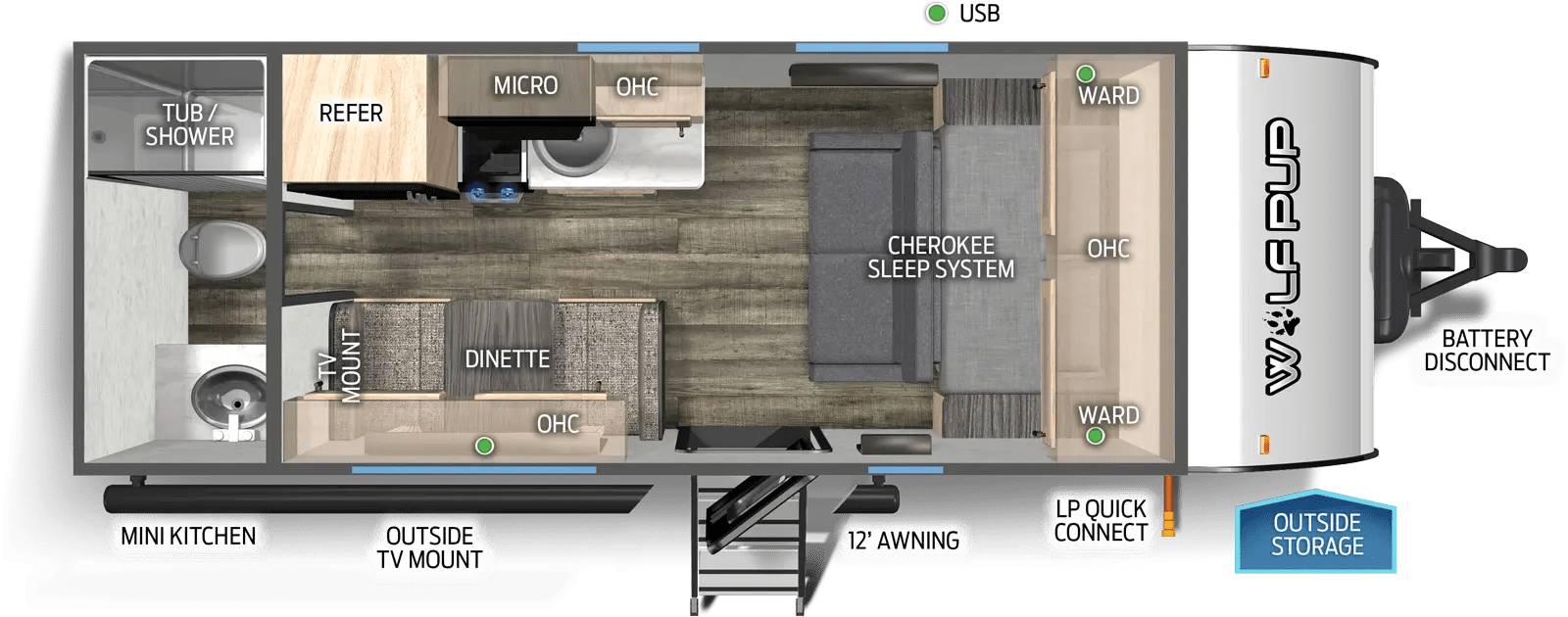 Cherokee 16FQW Cherokee Floorplan Forest River RV