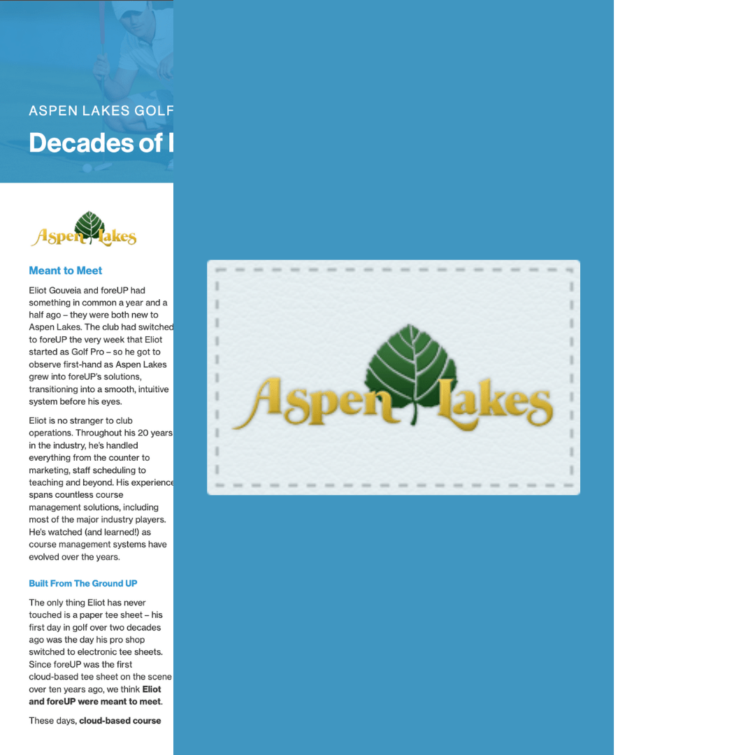 Aspen Lakes Customer Story foreUP