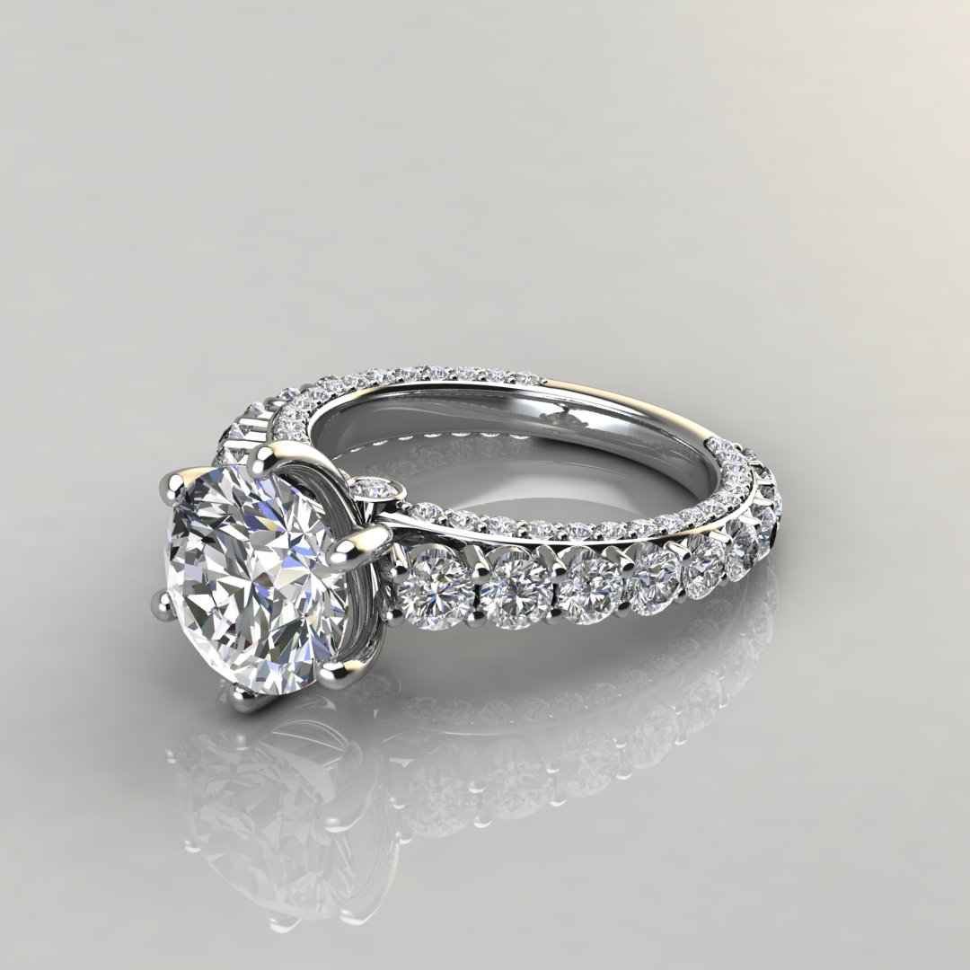 Custom Design 6 Prong Peekaboo Moissanite Engagement Ring Forever