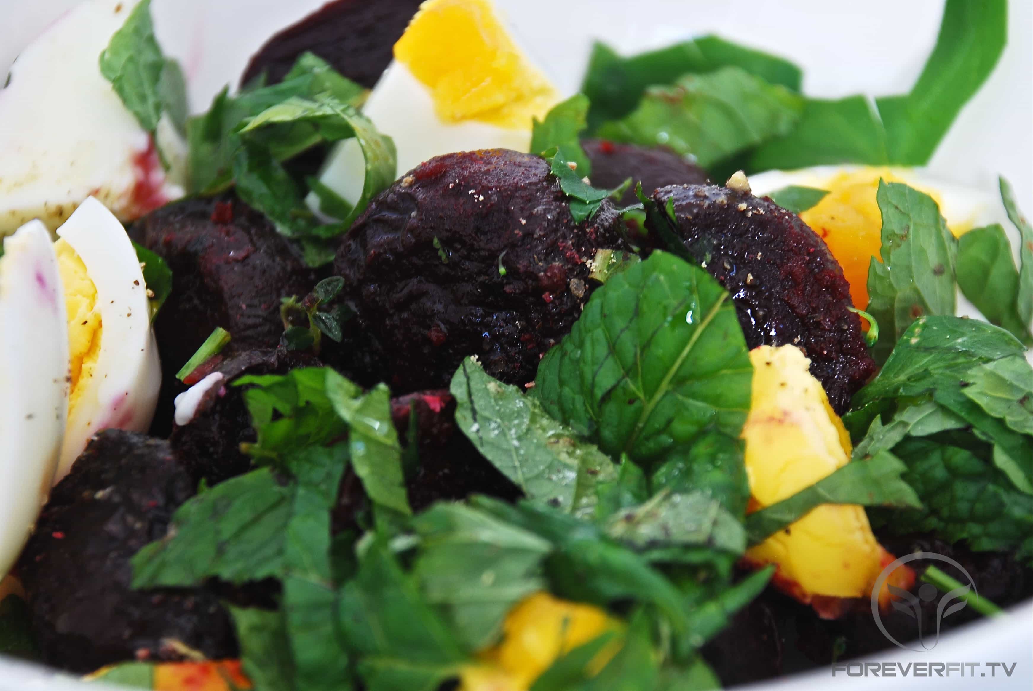 Beetroot, Egg and Herb Salad Foreverfit.tv