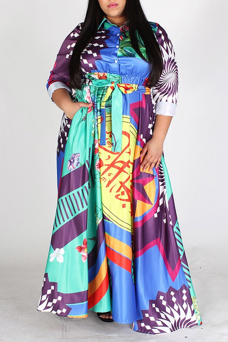 MultiColor Maxi Dress Forever Grateful & Blessed Boutique