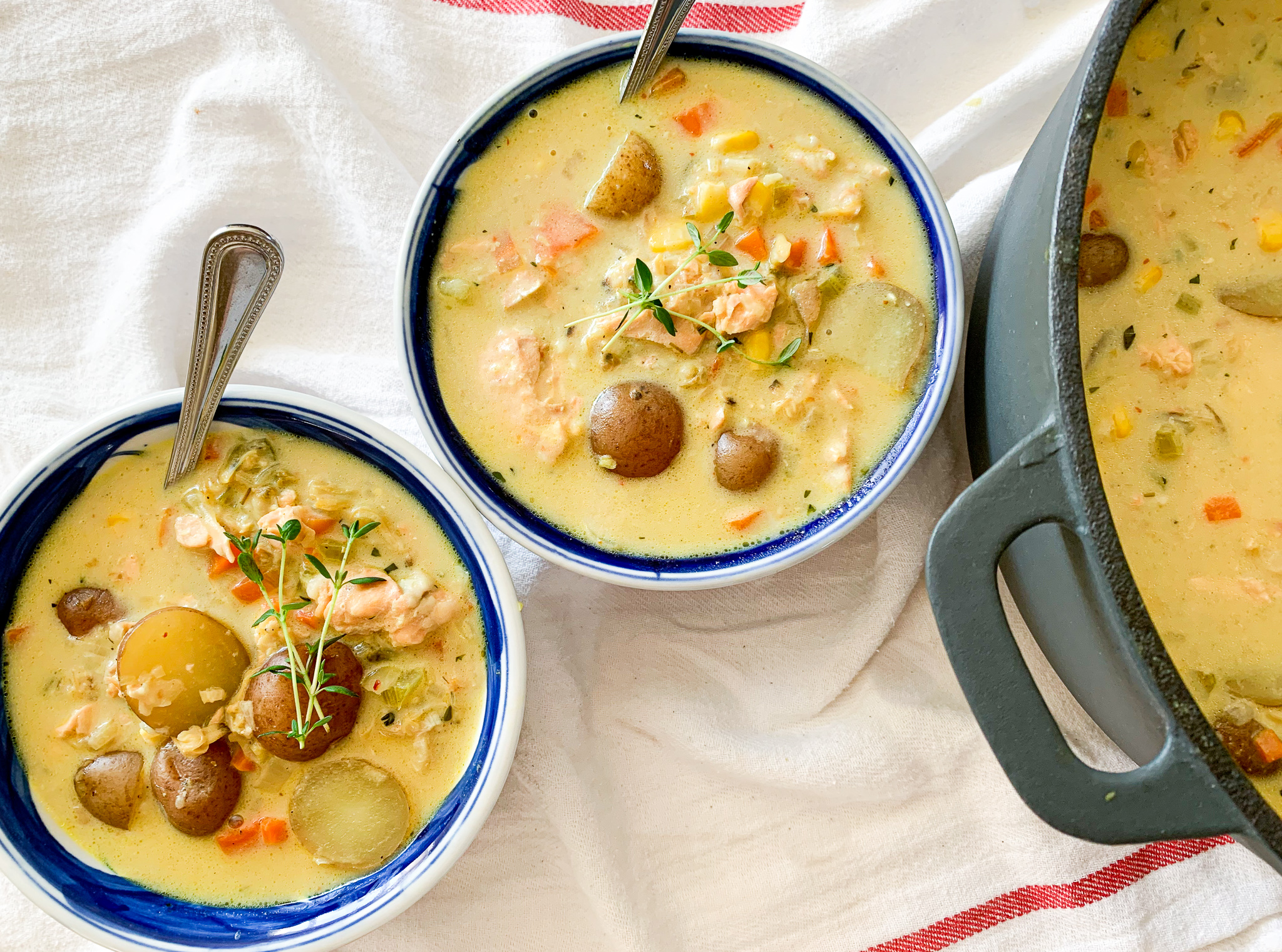 Easy Weeknight Clam and Salmon Chowder For Fisk Sake