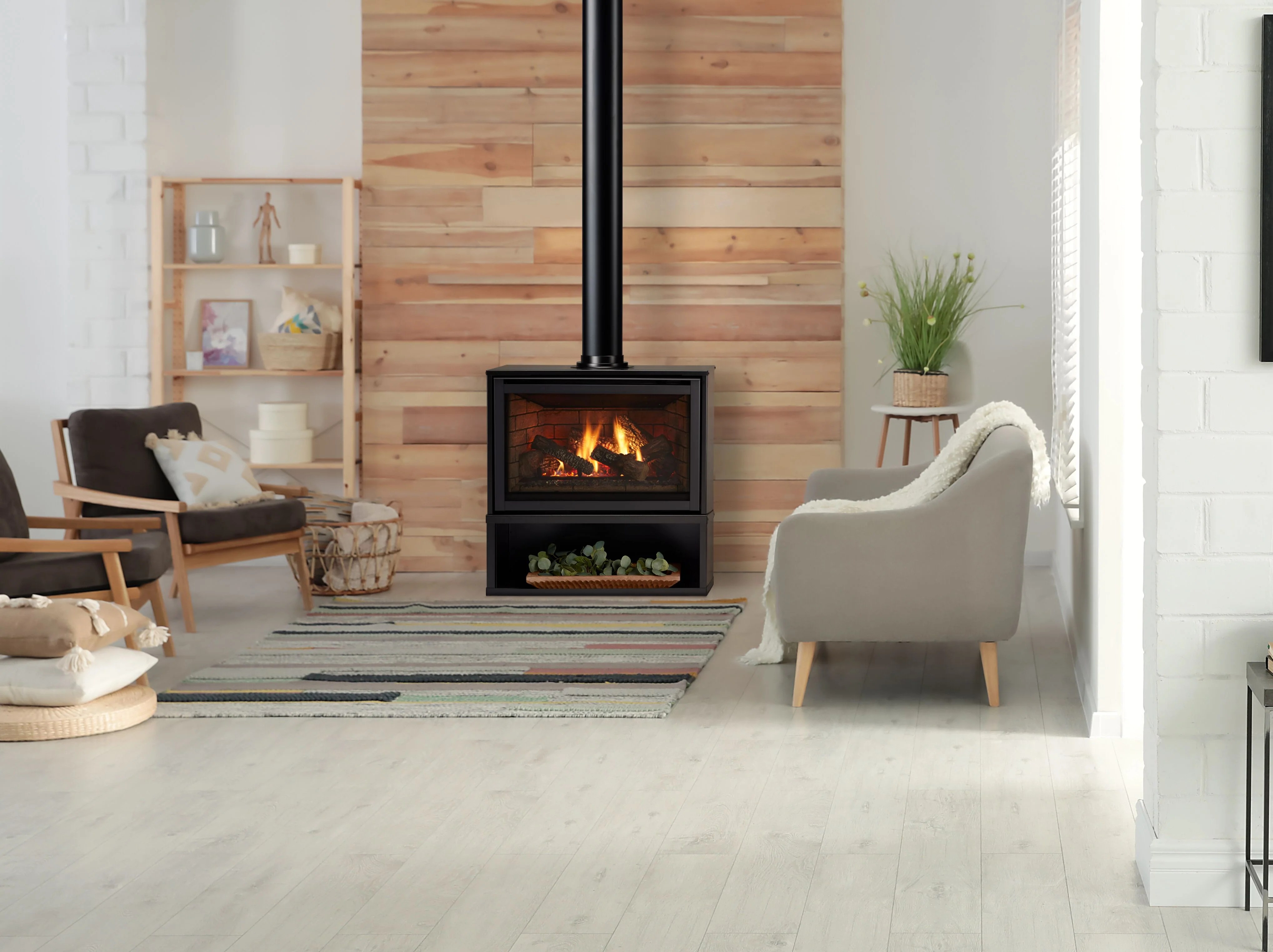 Free Standing Gas Fireplace Stove