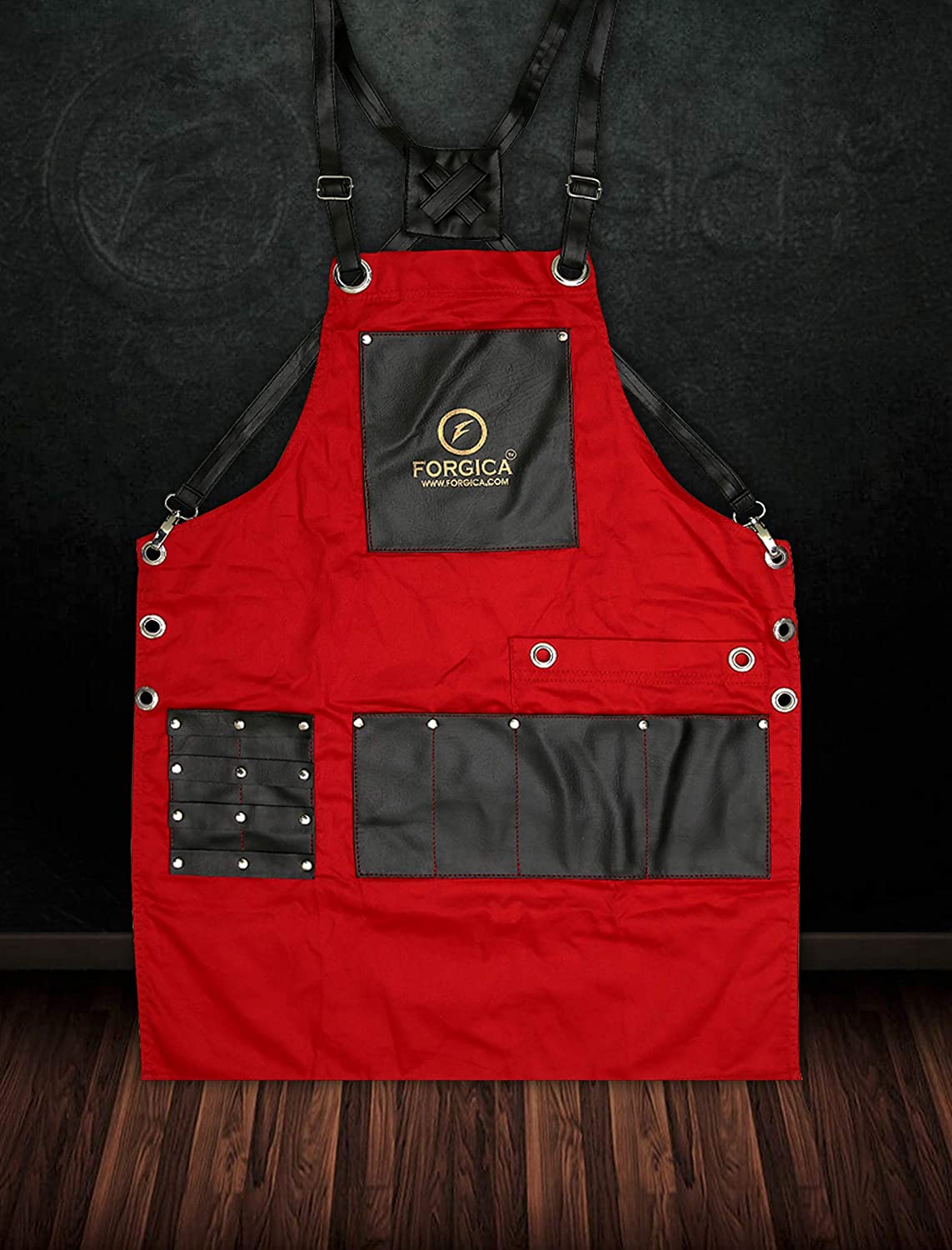 Denim Apron Professional Leather Barber Apron Waterproof Flawless Fit