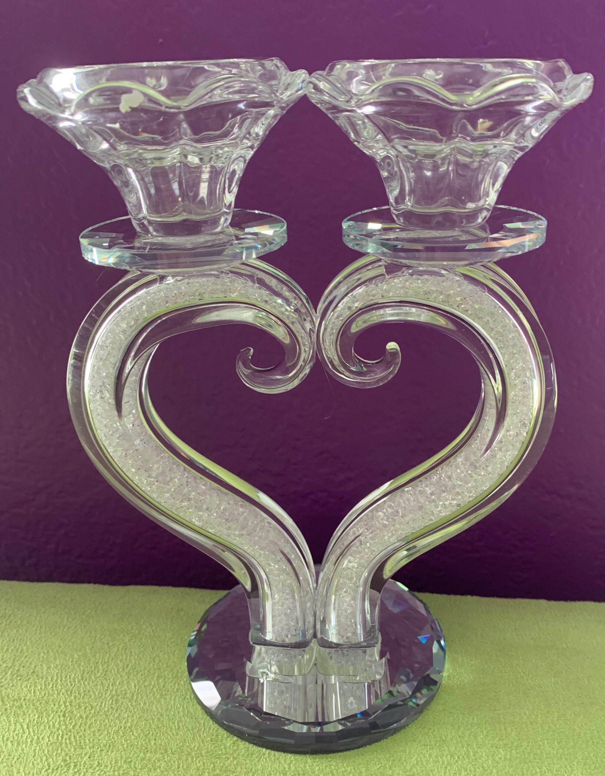 Swarovski Crystal Filled SABBATH CANDLE HOLDER Heart Shaped Treasurez®