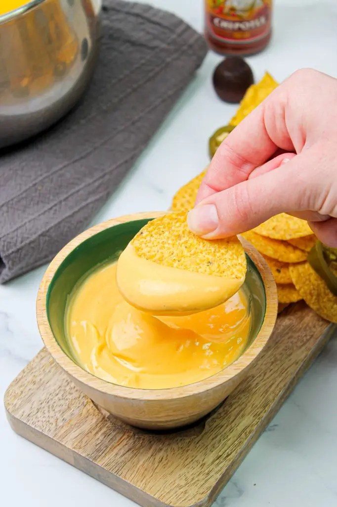 Nacho Cheese Dip Cinema Style Fork and Twist