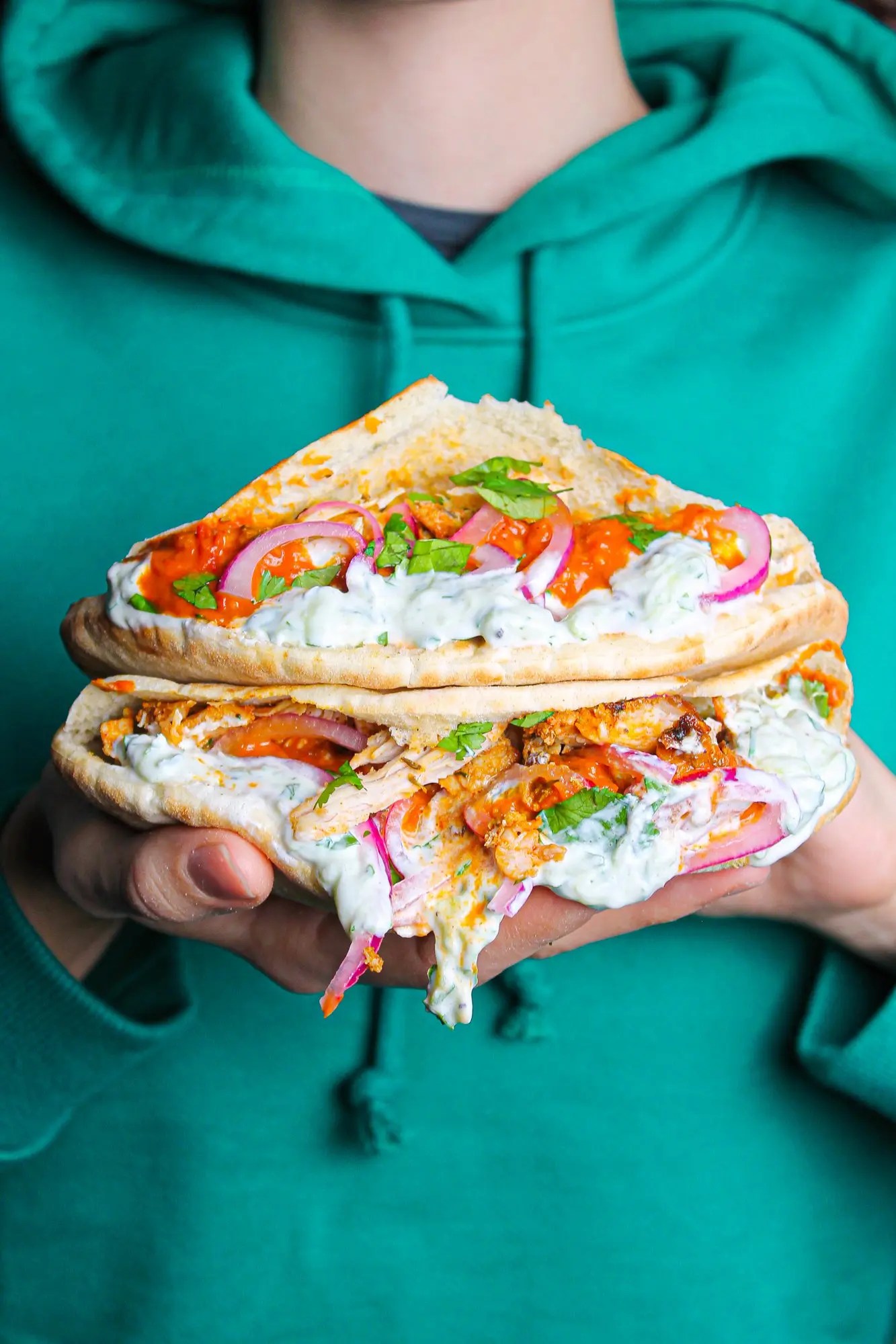 Fully Loaded Chicken Gyros Kebab Fork and Twist