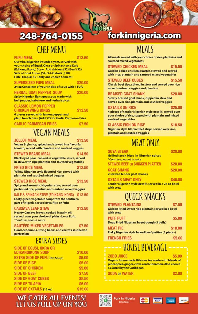 Menu Fork In Nigeria
