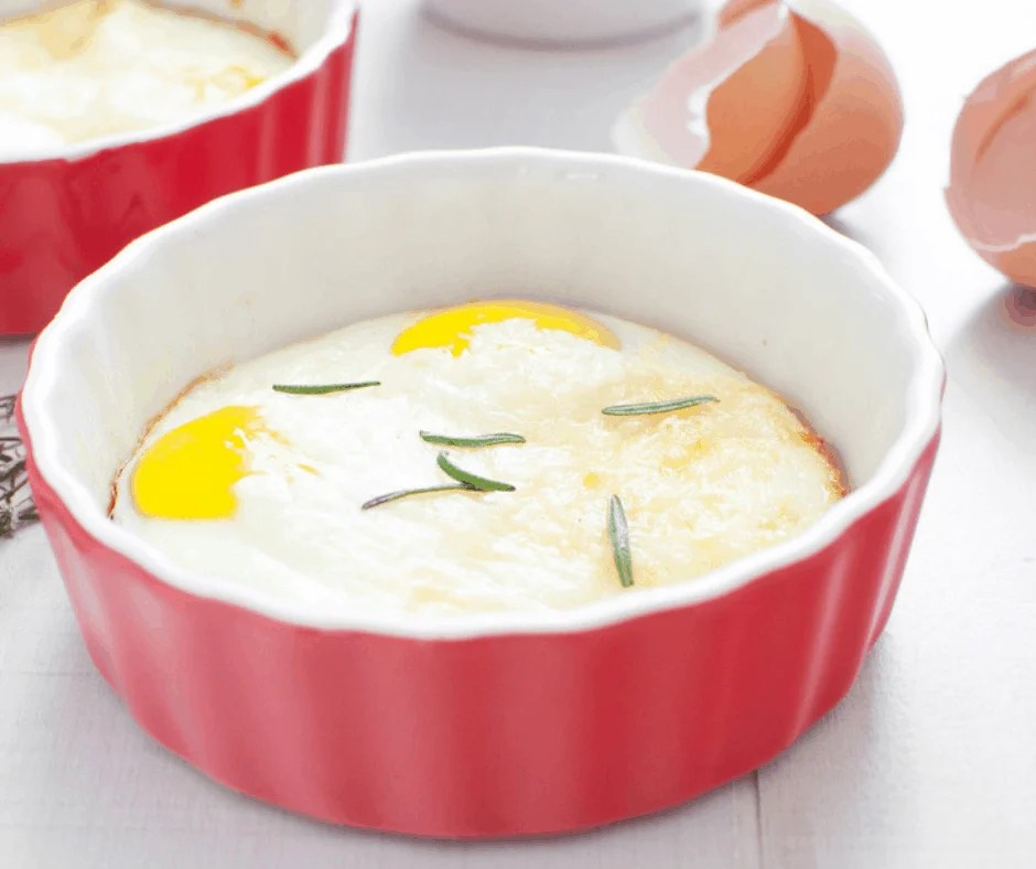 Air Fryer Baked Eggs (KETO Friendly) Fork To Spoon