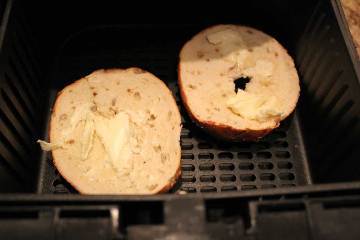 Air Fryer Perfectly Toasted Bagels and Toast Fork To Spoon