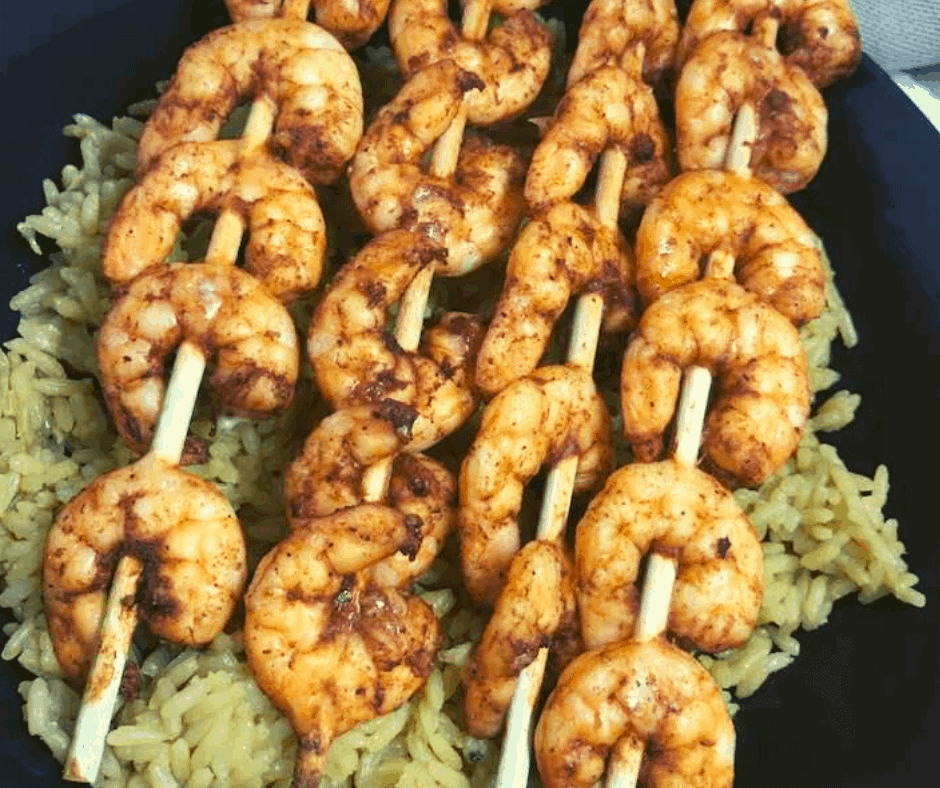 Air Fryer, Old Bay Grilled Shrimp Skewers Fork To Spoon