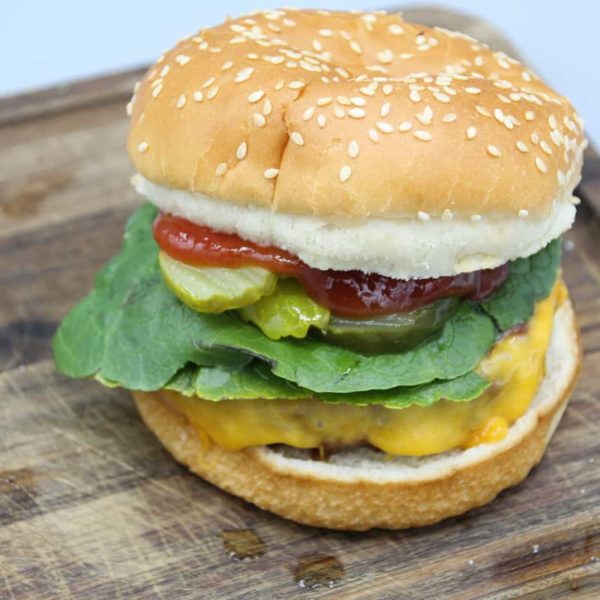 Air Fryer PlantBased Beyond Burger Fork To Spoon