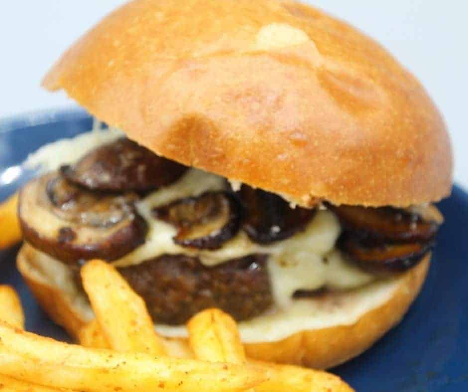Air Fryer Mushroom & Swiss Burgers Fork To Spoon