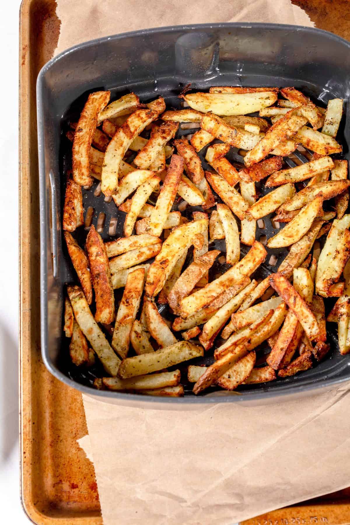 Air Fryer Greek Fries Fork To Spoon