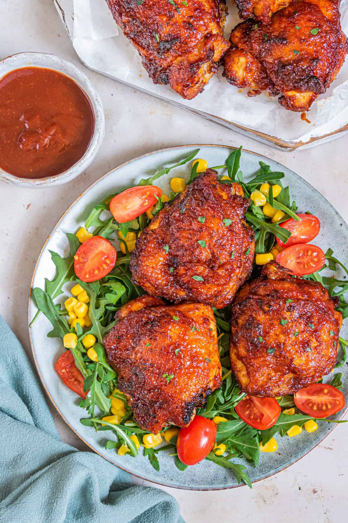 Air Fryer BBQ Chicken Thighs Fork To Spoon