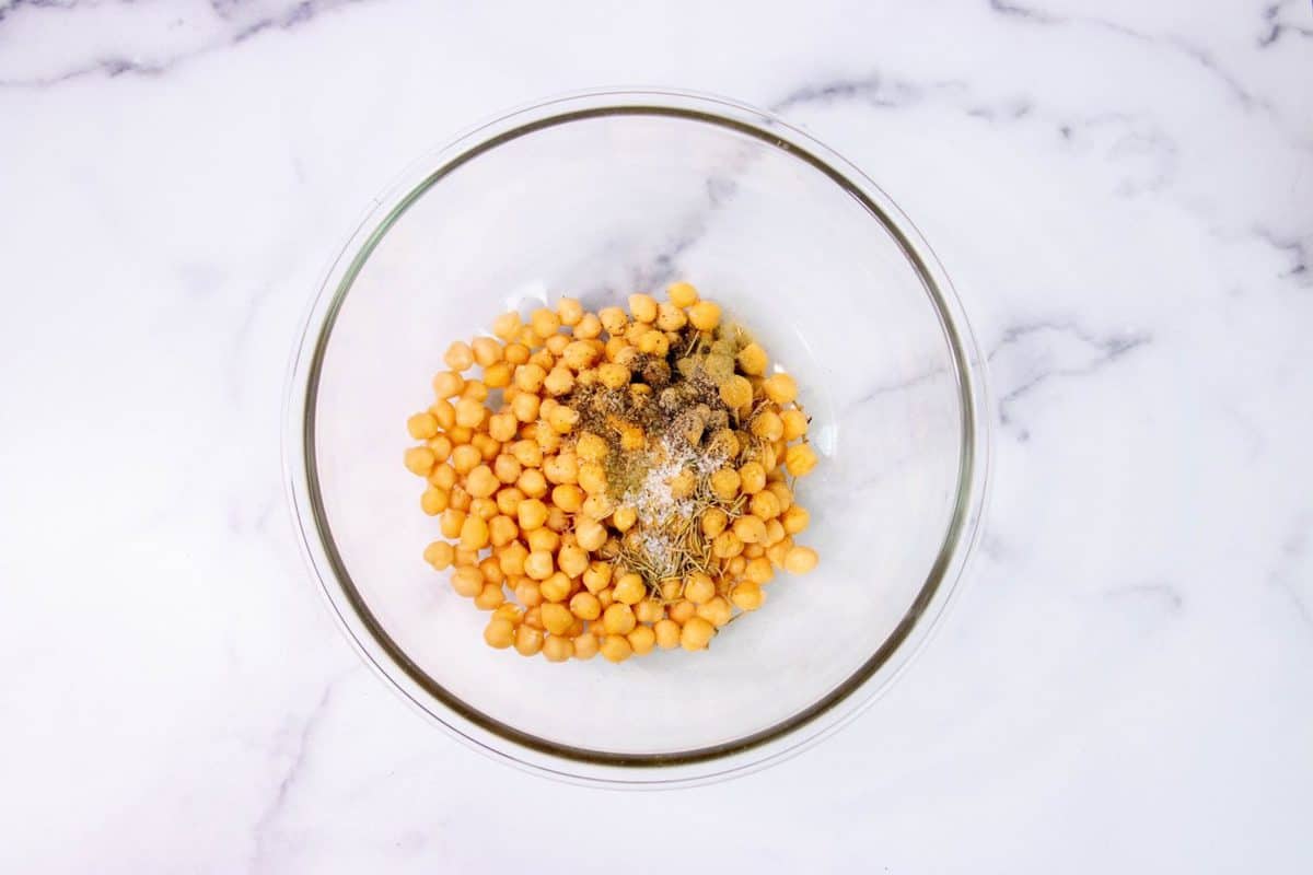 Air Fryer Sesame Seed Roasted Chickpeas Fork To Spoon