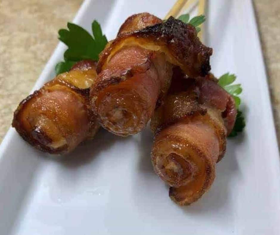 Air Fryer Maple Sugar Glazed Bacon Roses Fork To Spoon