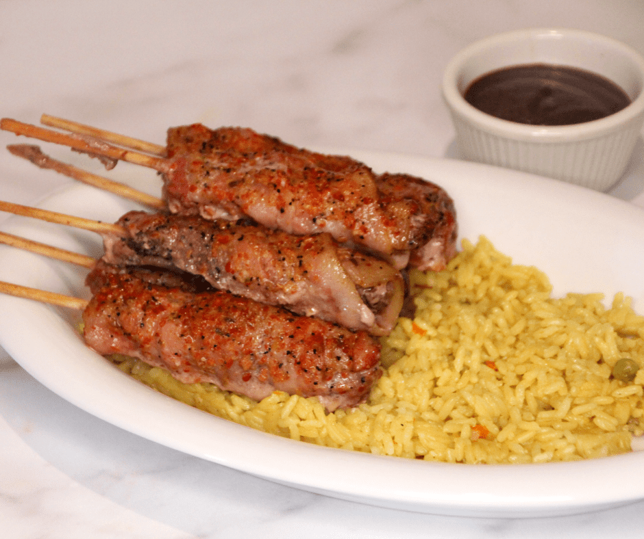Air Fryer Steak Bites Wrapped In Bacon Fork To Spoon
