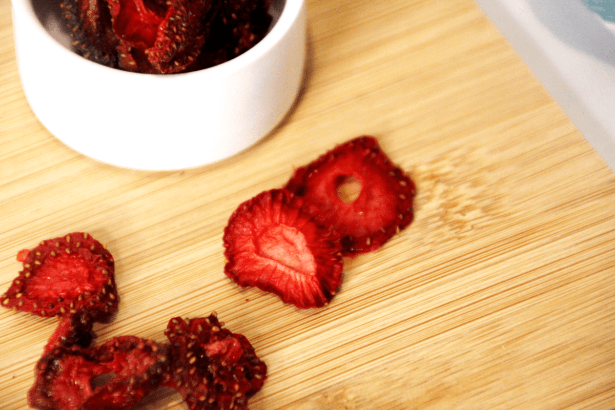 Air Fryer Dehydrated Strawberries Fork To Spoon