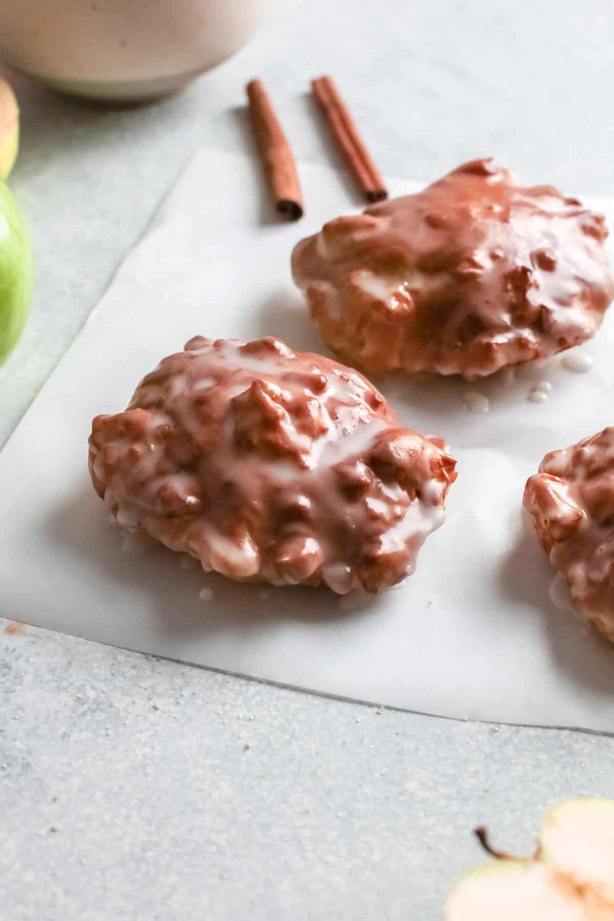 Air Fryer Apple Fritters Fork To Spoon