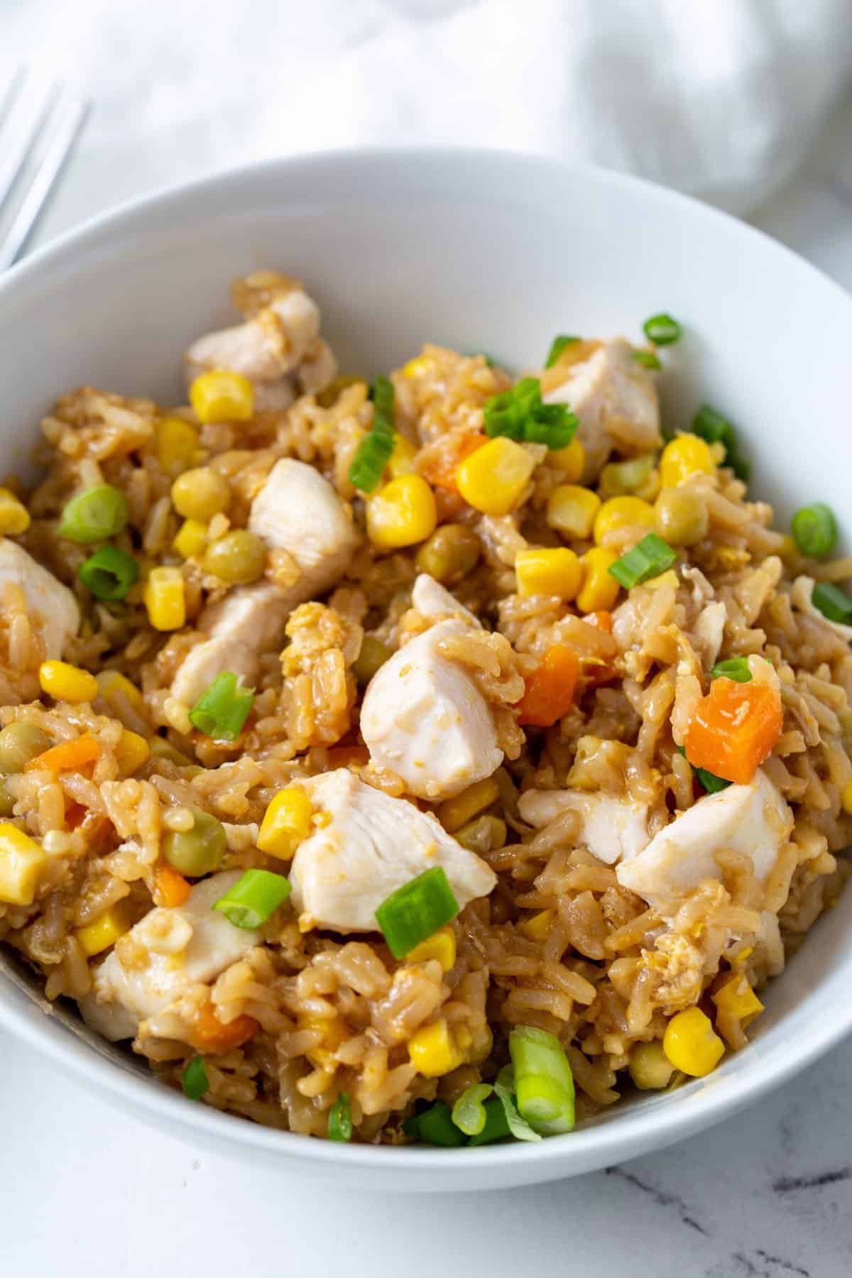 Air Fryer Chicken Fried Rice Recipe Fork To Spoon