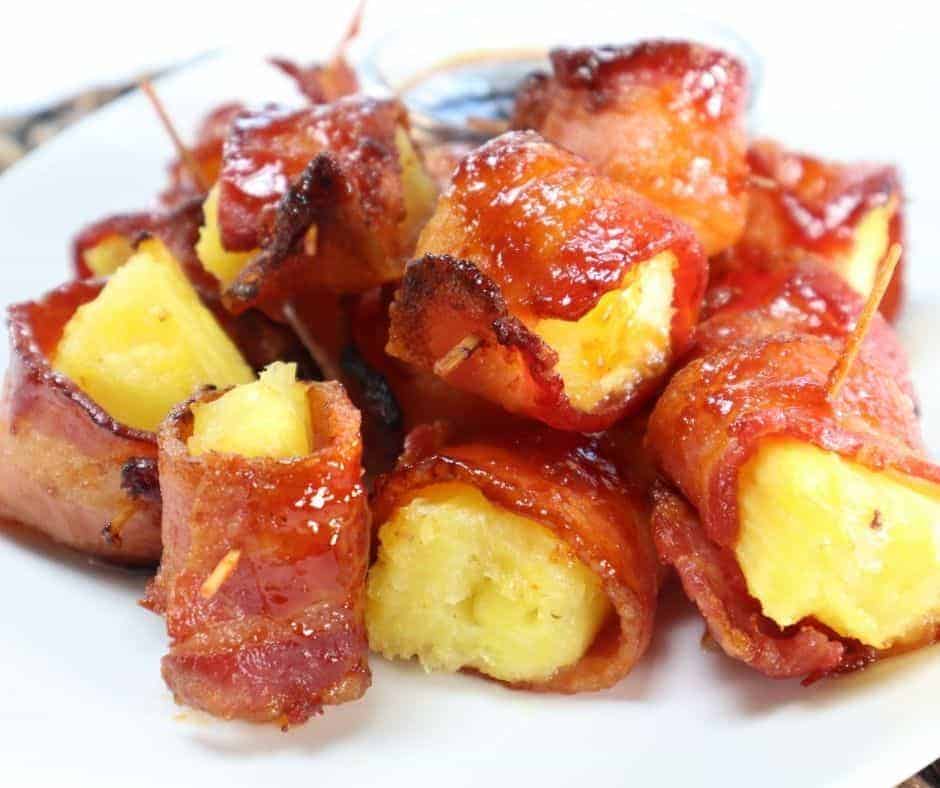 Bacon Wrapped Pineapple in the Air Fryer Fork To Spoon