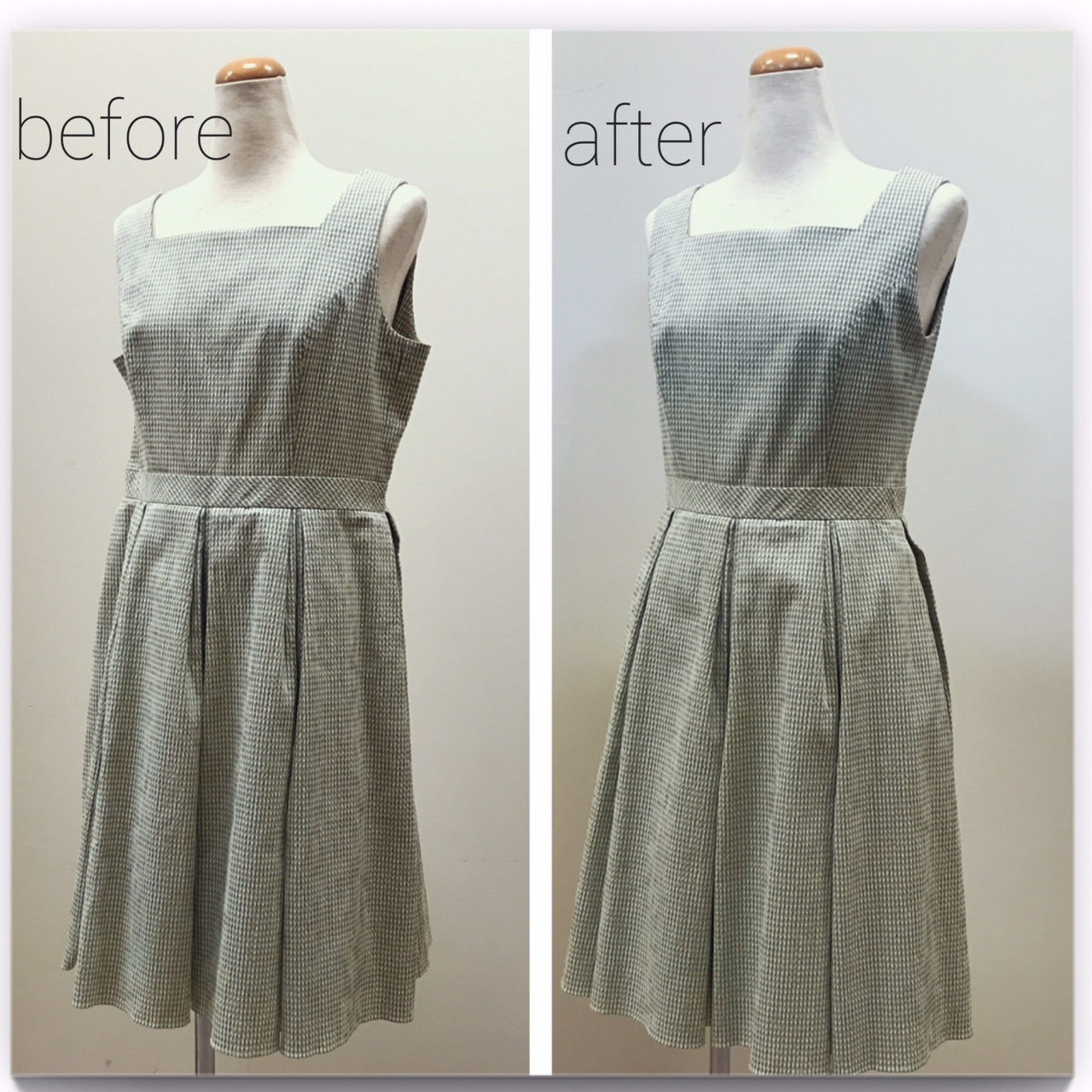ワンピースの脇つめのお直し みなとみらい東急スクエア店 神奈川県 洋服のリフォームならフォルムアイ