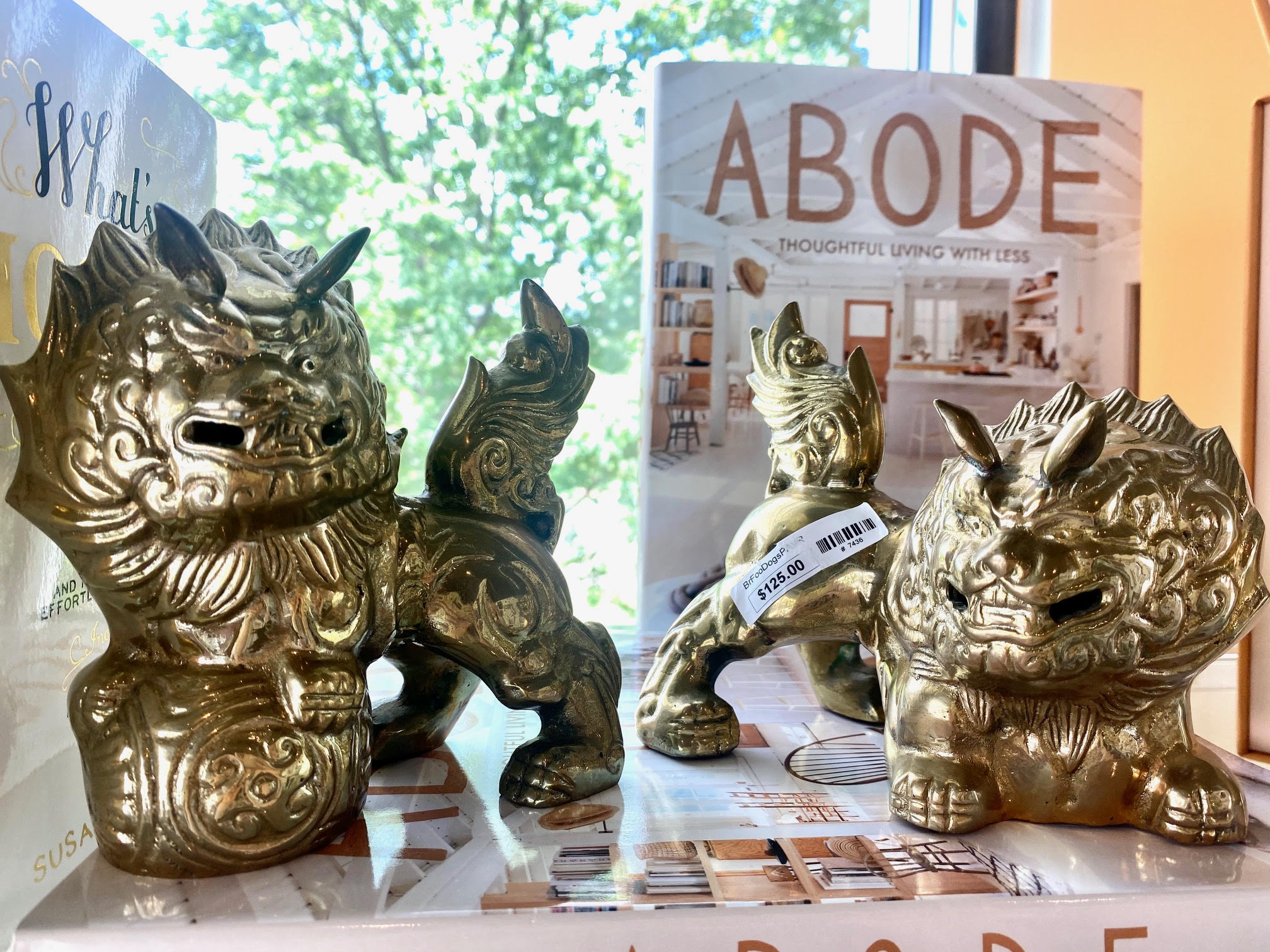 Brass Gold Foo Dog Pair Form & Function Asheville NC