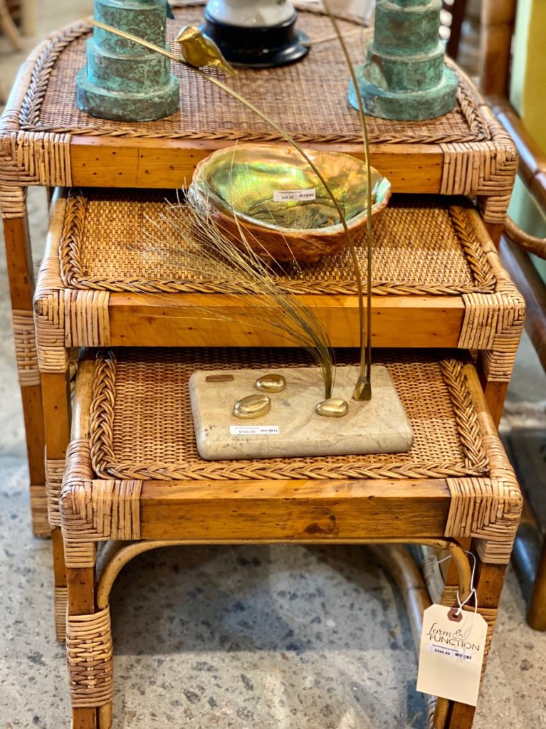 Rattan Wicker Nesting Table Set Form & Function Asheville NC