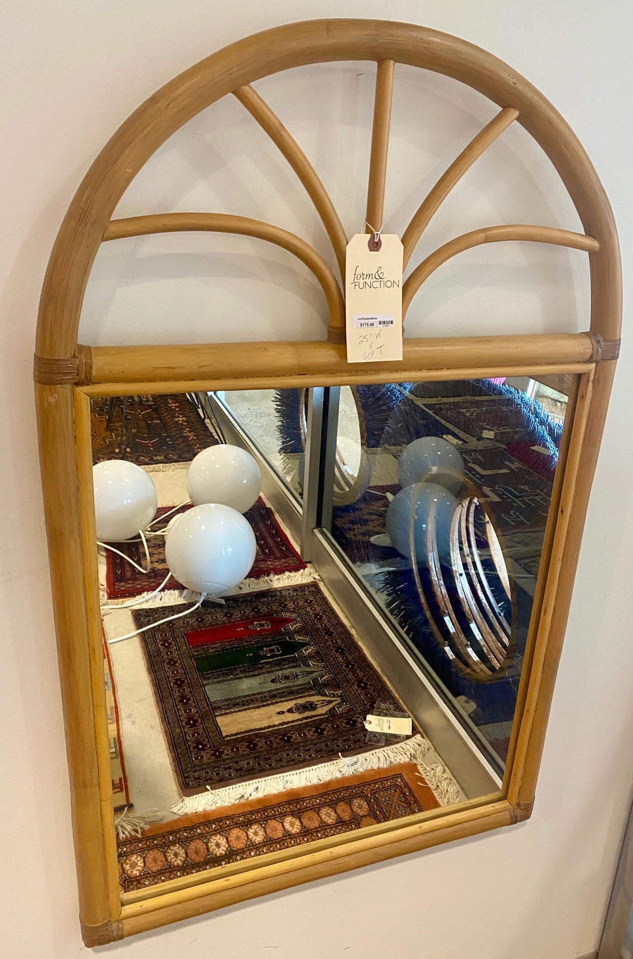 Arched Rattan Mirror Form & Function Asheville NC