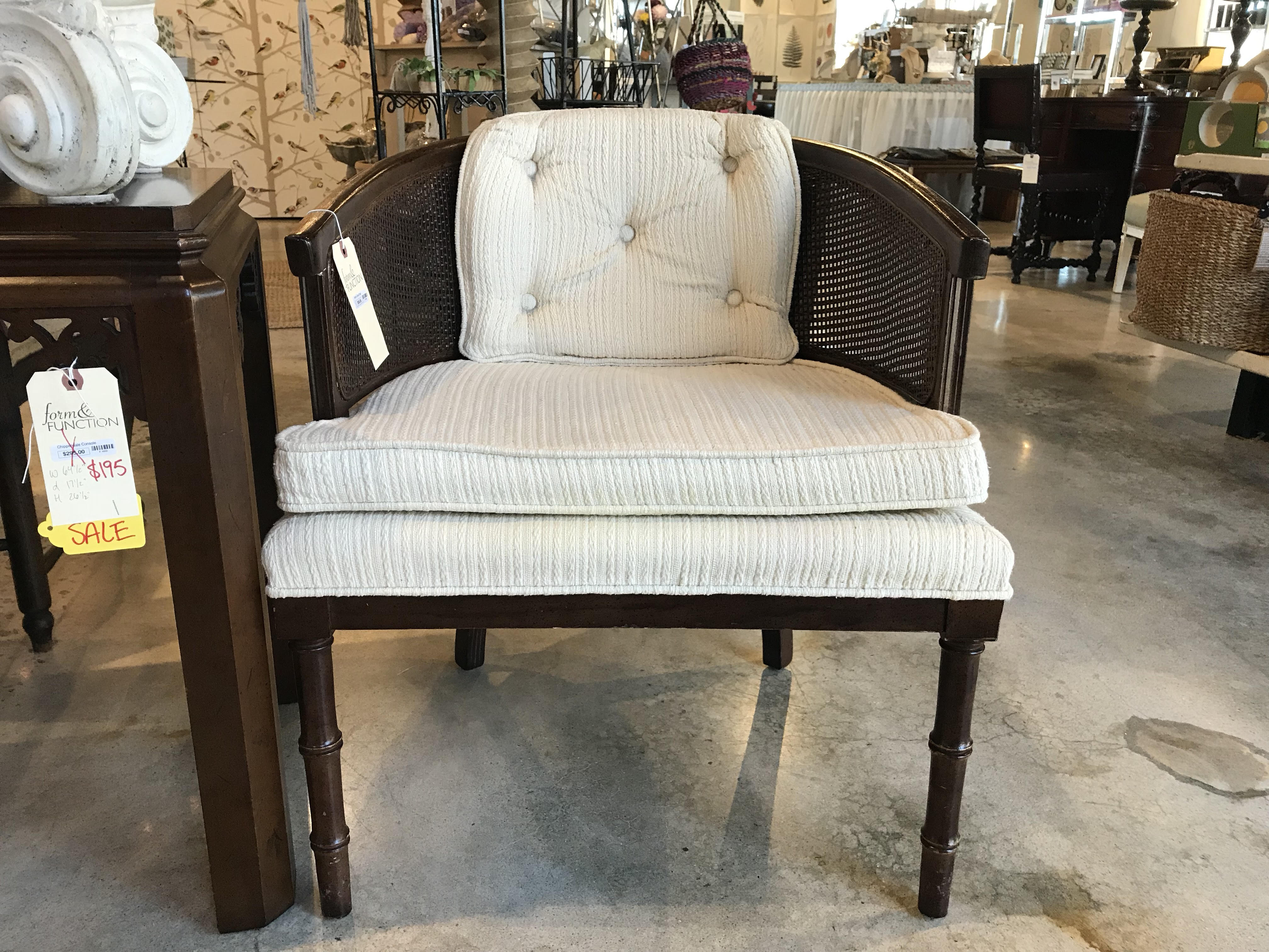 White Cane Barrel Chair Form & Function
