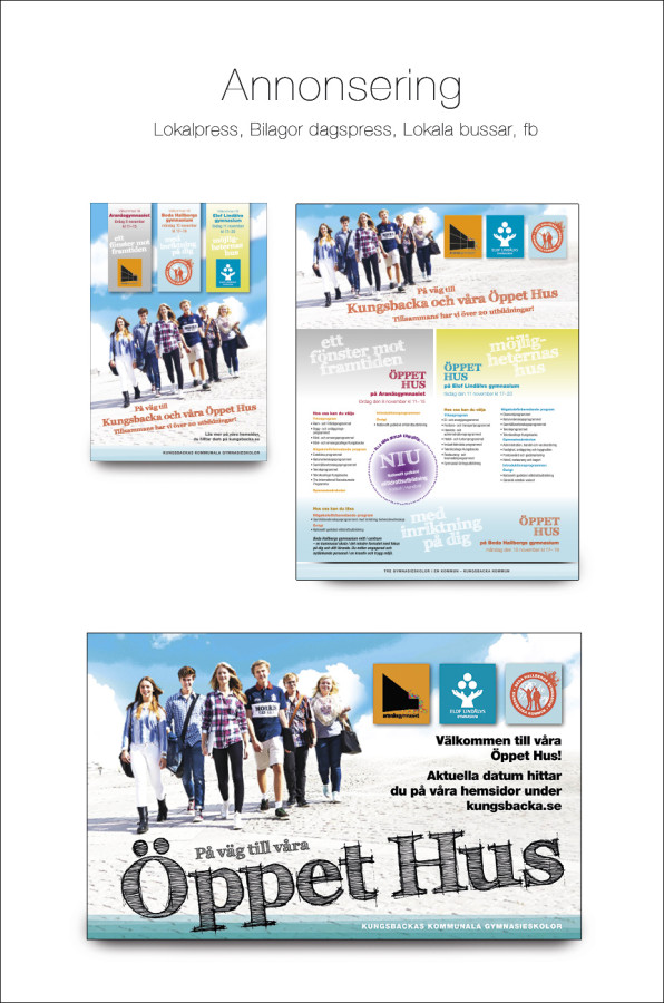Kungsbackas tre gymnasieskolor Reklambyrå Inredningsdesign