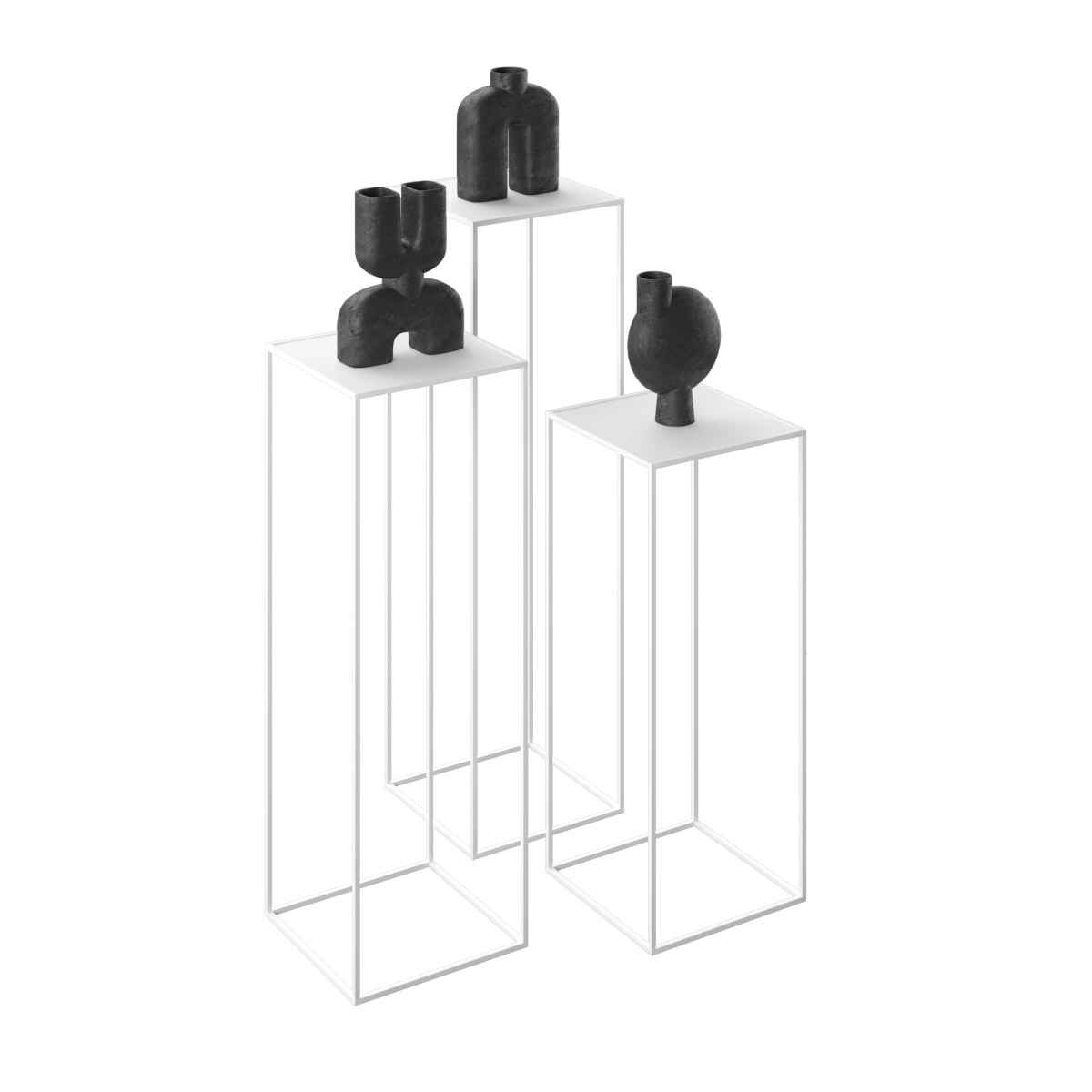 Linea Pedestal White Small (White) Rental FormDecor