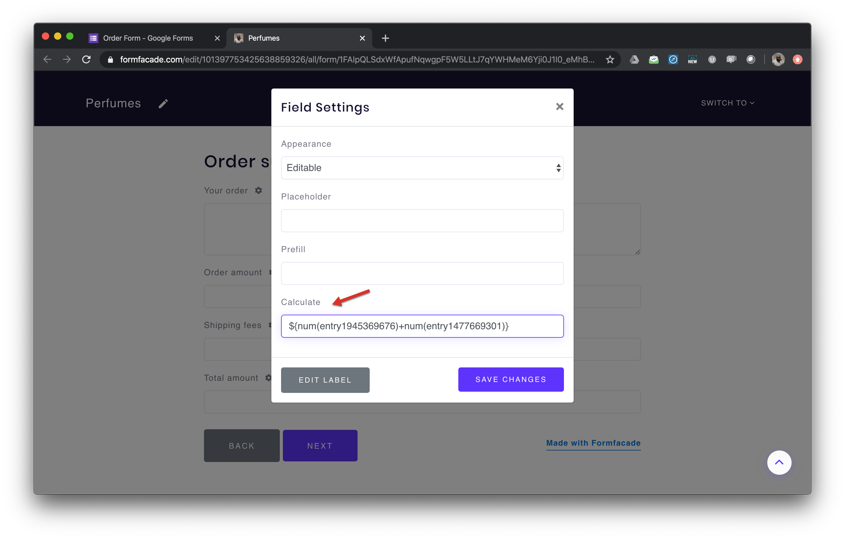 Formfacade How to add a calculated field in Google Form?