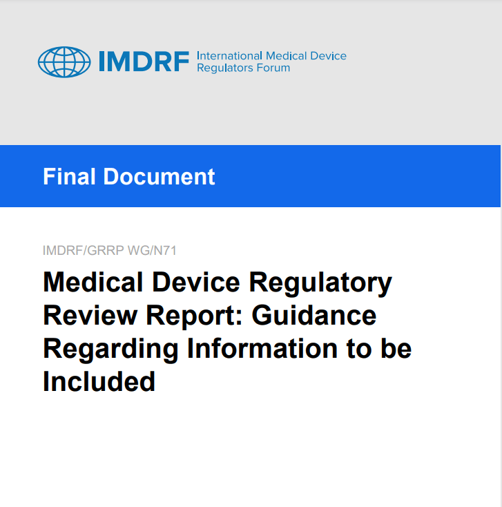 Medical Device Regulatory Review Report Guidance Regarding Information to be Included Formiventos
