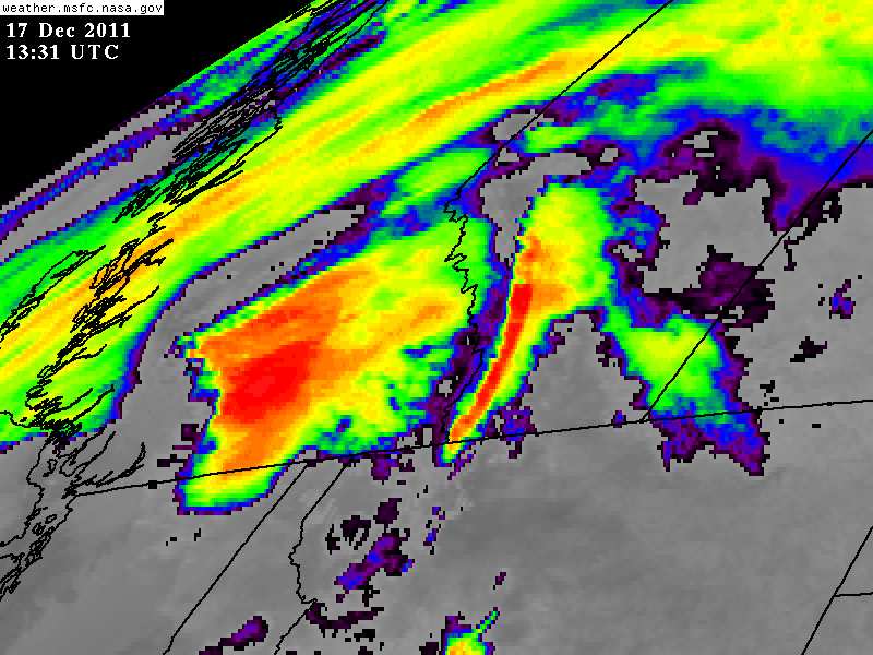 Alberta Satellite Weather Map This infrared image, taken by the GOESEast weather satellite, shows a