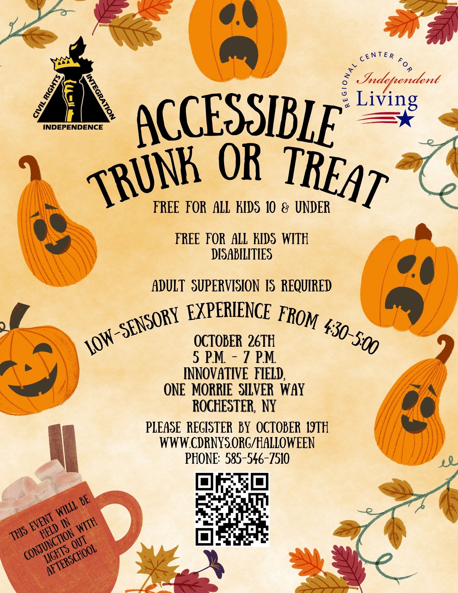 Save the Date Accessible TrunkorTreat Center for Disability Rights