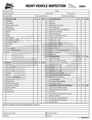 Heavy Vehicle Inspection | VIR1 Custom Template | Forms Direct